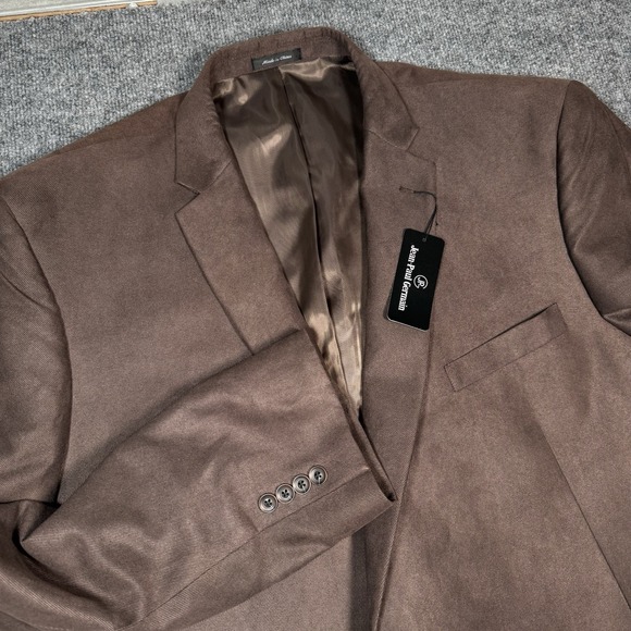 NWT Jean Paul Germain Blazer London Coat Men's 54R Dark Brown Microfiber
